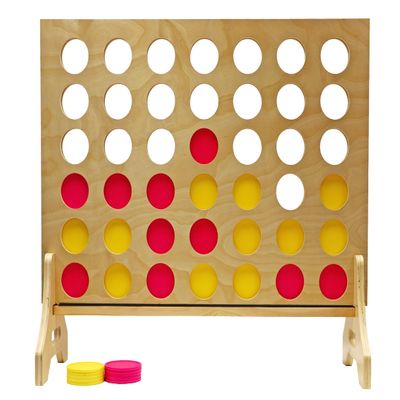 Tailgating Pros Premium Giant Four in a Row with Carrying Case - Jumbo Oversized Outdoor Yard Game - Connect Multiple Pucks in a Row to Win - Many Puck Colors Available!