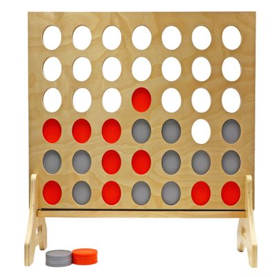 Tailgating Pros Premium Giant Four in a Row with Carrying Case - Jumbo Oversized Outdoor Yard Game - Connect Multiple Pucks in a Row to Win - Many Puck Colors Available!