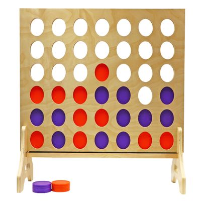 Tailgating Pros Premium Giant Four in a Row with Carrying Case - Jumbo Oversized Outdoor Yard Game - Connect Multiple Pucks in a Row to Win - Many Puck Colors Available!