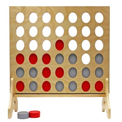 Tailgating Pros Premium Giant Four in a Row with Carrying Case - Jumbo Oversized Outdoor Yard Game - Connect Multiple Pucks in a Row to Win - Many Puck Colors Available!