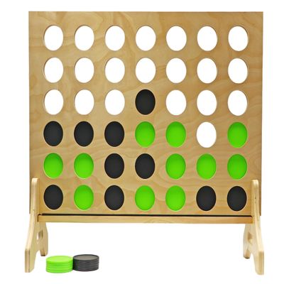 Tailgating Pros Premium Giant Four in a Row with Carrying Case - Jumbo Oversized Outdoor Yard Game - Connect Multiple Pucks in a Row to Win - Many Puck Colors Available!
