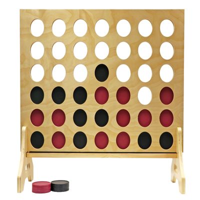 Tailgating Pros Premium Giant Four in a Row with Carrying Case - Jumbo Oversized Outdoor Yard Game - Connect Multiple Pucks in a Row to Win - Many Puck Colors Available!