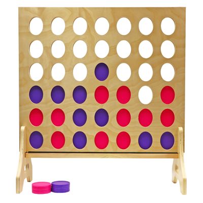 Tailgating Pros Premium Giant Four in a Row with Carrying Case - Jumbo Oversized Outdoor Yard Game - Connect Multiple Pucks in a Row to Win - Many Puck Colors Available!