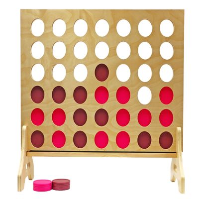 Tailgating Pros Premium Giant Four in a Row with Carrying Case - Jumbo Oversized Outdoor Yard Game - Connect Multiple Pucks in a Row to Win - Many Puck Colors Available!