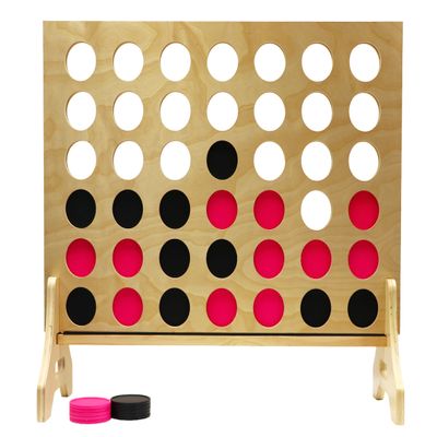 Tailgating Pros Premium Giant Four in a Row with Carrying Case - Jumbo Oversized Outdoor Yard Game - Connect Multiple Pucks in a Row to Win - Many Puck Colors Available!