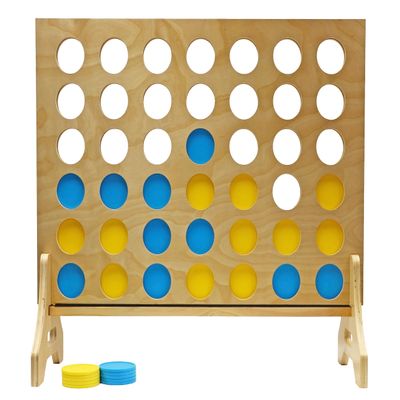 Tailgating Pros Premium Giant Four in a Row with Carrying Case - Jumbo Oversized Outdoor Yard Game - Connect Multiple Pucks in a Row to Win - Many Puck Colors Available!