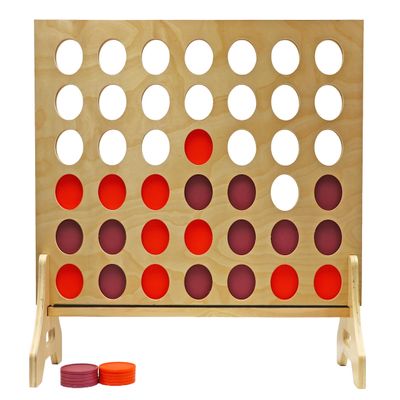 Tailgating Pros Premium Giant Four in a Row with Carrying Case - Jumbo Oversized Outdoor Yard Game - Connect Multiple Pucks in a Row to Win - Many Puck Colors Available!