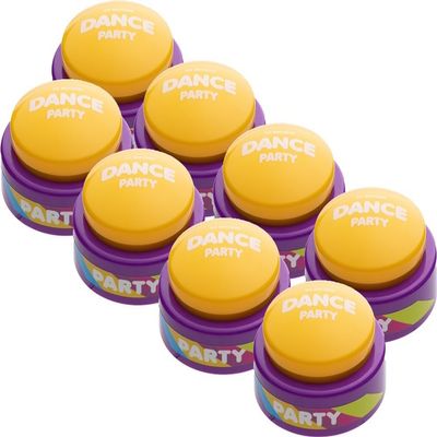 30 Second Dance Party Button with 5 Songs-Volume II, Fun Gag Gift for Kids & Adults, Co-Workers, Teachers, Friends & Family, Office Toy, Classroom Supplies, Birthdays, Holidays & Parties(Pack of 8)