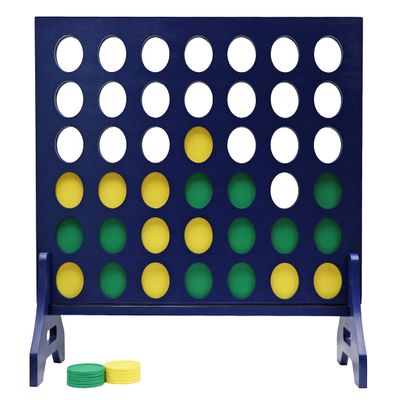 Tailgating Pros Premium Navy Giant Four in a Row with Carrying Case - Jumbo Oversized Outdoor Yard Game - Connect Multiple Pucks in a Row to Win - Many Puck Colors Available!