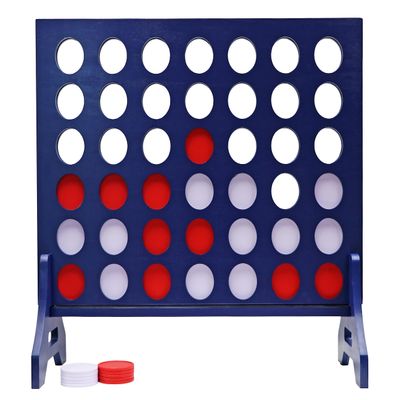 Tailgating Pros Premium Navy Giant Four in a Row with Carrying Case - Jumbo Oversized Outdoor Yard Game -Many Puck Colors Available!