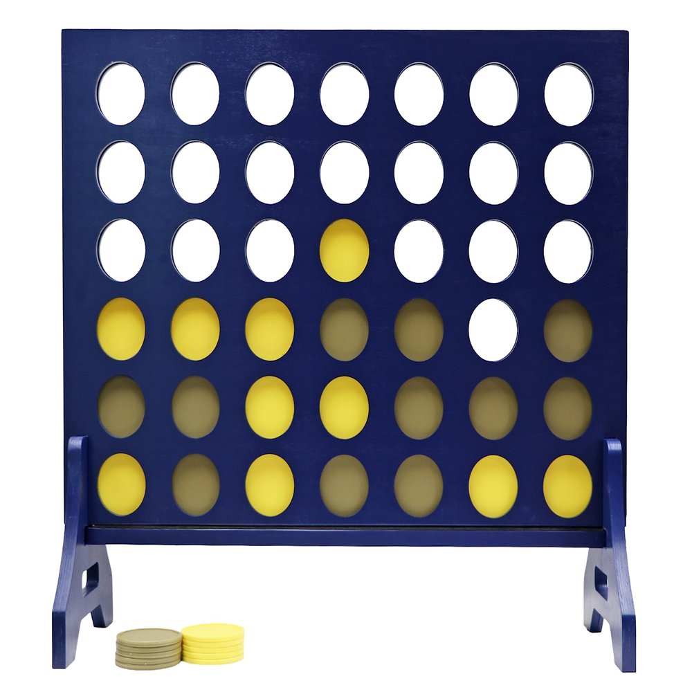 Tailgating Pros Premium Navy Giant Four in a Row with Carrying Case - Jumbo Oversized Outdoor Yard Game -Many Puck Colors Available!