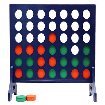Tailgating Pros Premium Navy Giant Four in a Row with Carrying Case - Jumbo Oversized Outdoor Yard Game -Many Puck Colors Available!
