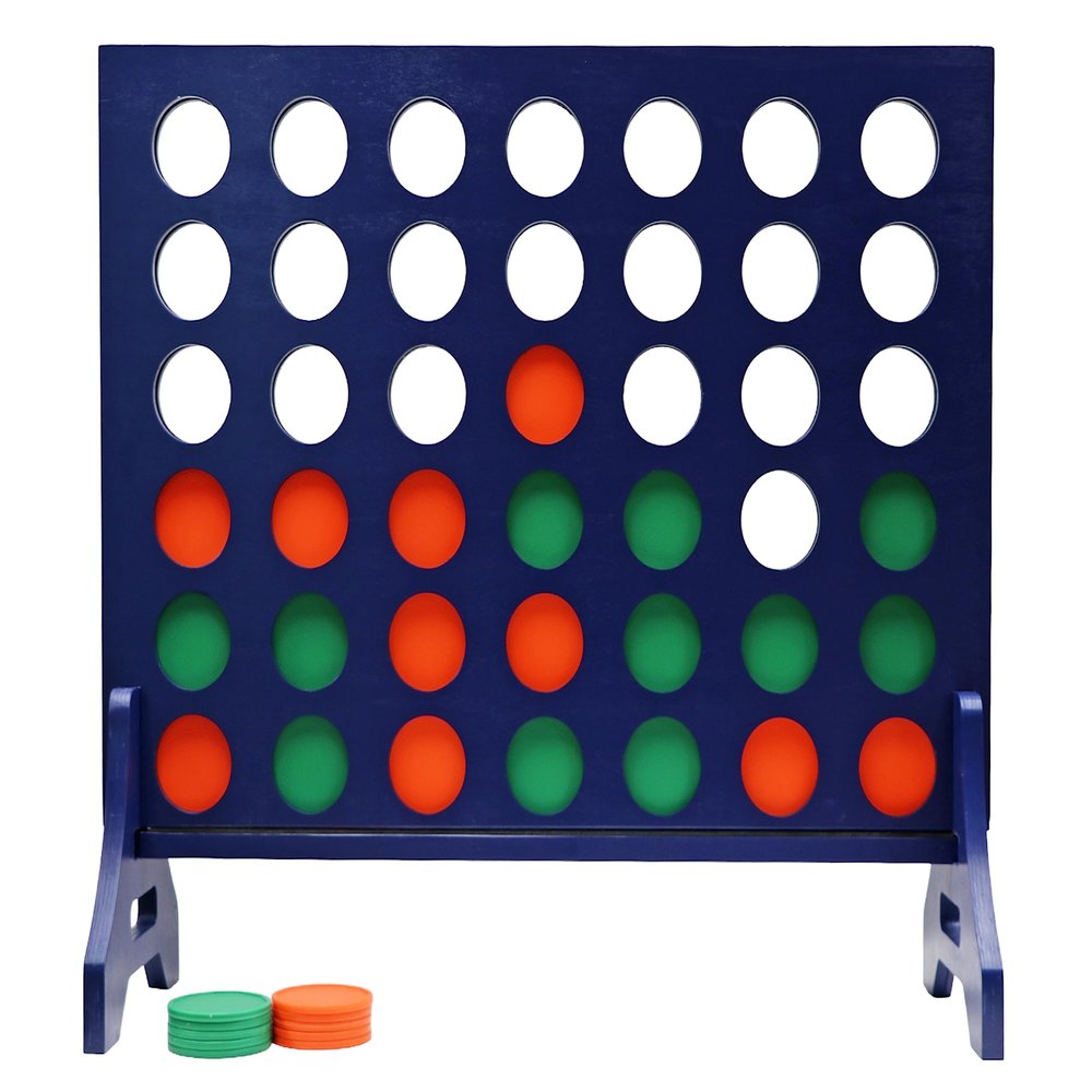 Tailgating Pros Premium Navy Giant Four in a Row with Carrying Case - Jumbo Oversized Outdoor Yard Game -Many Puck Colors Available!