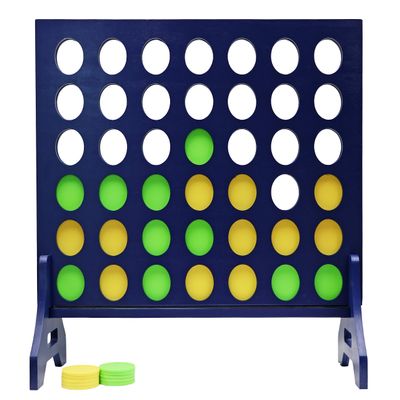 Tailgating Pros Premium Navy Giant Four in a Row with Carrying Case - Jumbo Oversized Outdoor Yard Game -Many Puck Colors Available!