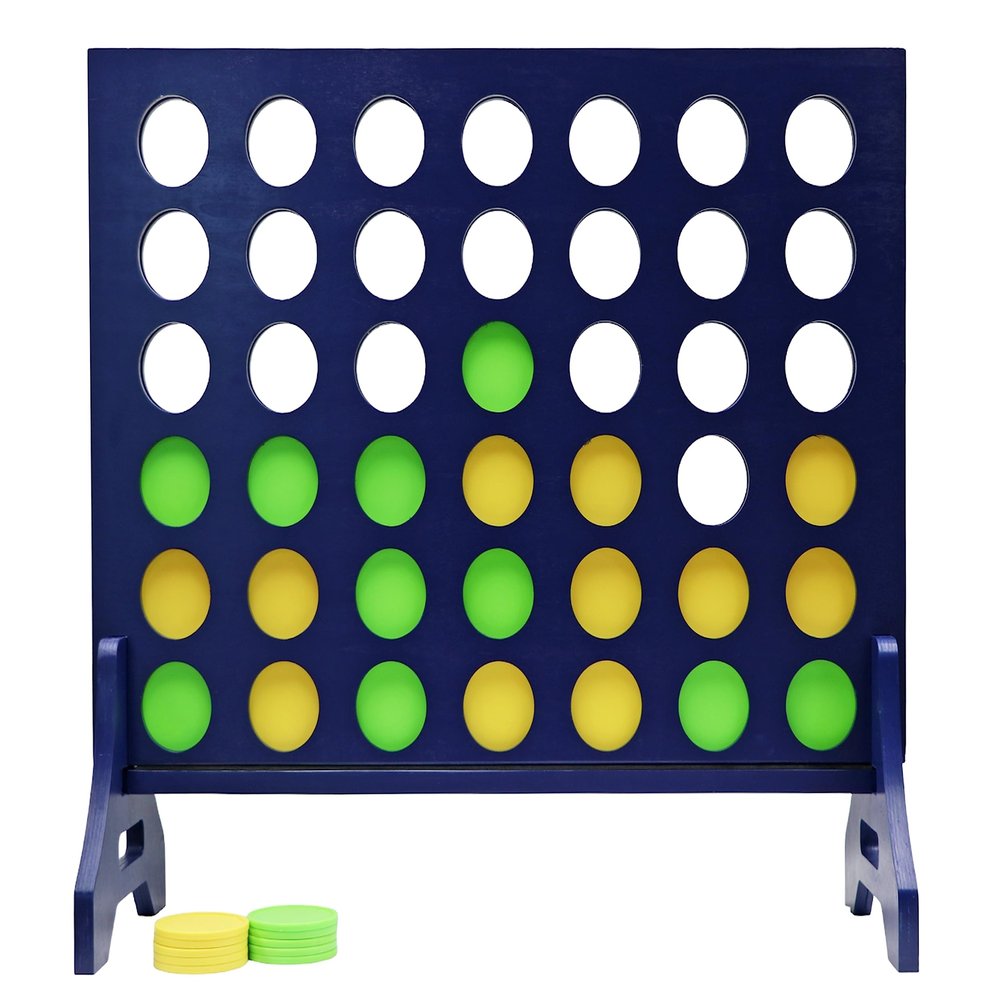 Tailgating Pros Premium Navy Giant Four in a Row with Carrying Case - Jumbo Oversized Outdoor Yard Game -Many Puck Colors Available!