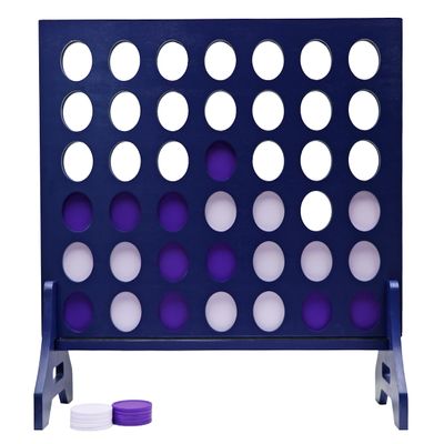 Tailgating Pros Premium Navy Giant Four in a Row with Carrying Case - Jumbo Oversized Outdoor Yard Game - Connect Multiple Pucks in a Row to Win - Many Puck Colors Available!