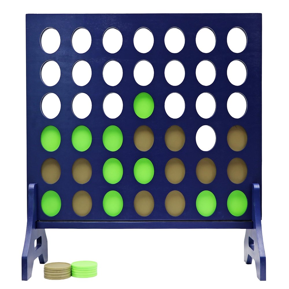 Tailgating Pros Premium Navy Giant Four in a Row with Carrying Case - Jumbo Oversized Outdoor Yard Game -Many Puck Colors Available!