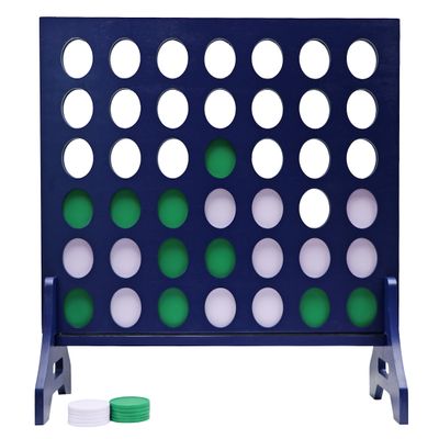 Tailgating Pros Premium Navy Giant Four in a Row with Carrying Case - Jumbo Oversized Outdoor Yard Game -Many Puck Colors Available!