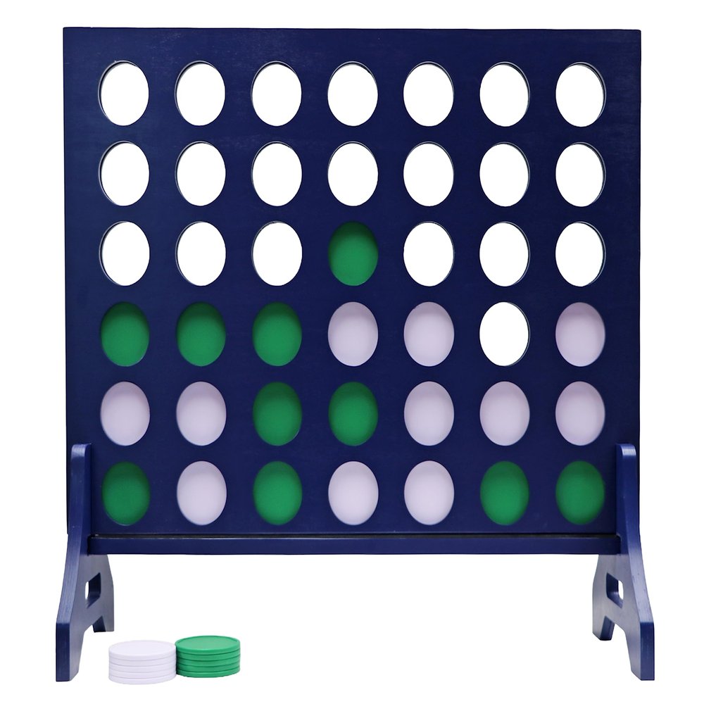 Tailgating Pros Premium Navy Giant Four in a Row with Carrying Case - Jumbo Oversized Outdoor Yard Game -Many Puck Colors Available!