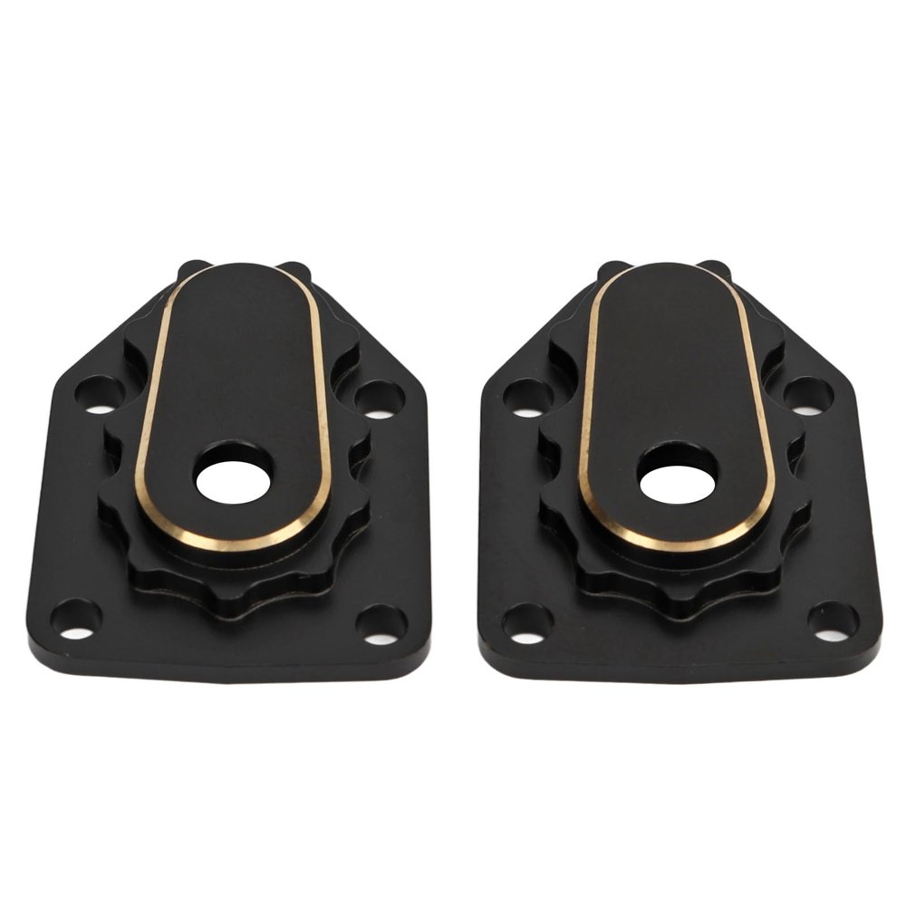 2PCS RC Steering Knuckle Portal Covers Brass Outer Portal Drive Housing Cover for Axial 1/18 UTB18 Capra RC Track Car Black