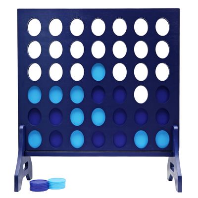 Tailgating Pros Premium Navy Giant Four in a Row with Carrying Case - Jumbo Oversized Outdoor Yard Game -Many Puck Colors Available!