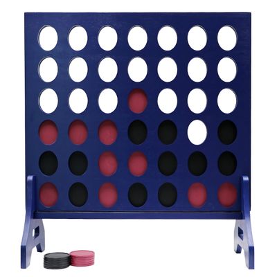 Tailgating Pros Premium Navy Giant Four in a Row with Carrying Case - Jumbo Oversized Outdoor Yard Game - Connect Multiple Pucks in a Row to Win - Many Puck Colors Available!