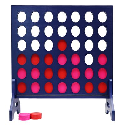 Tailgating Pros Premium Navy Giant Four in a Row with Carrying Case - Jumbo Oversized Outdoor Yard Game - Connect Multiple Pucks in a Row to Win - Many Puck Colors Available!