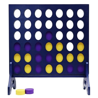 Tailgating Pros Premium Navy Giant Four in a Row with Carrying Case - Jumbo Oversized Outdoor Yard Game -Many Puck Colors Available!