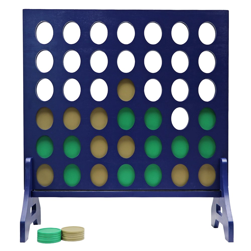 Tailgating Pros Premium Navy Giant Four in a Row with Carrying Case - Jumbo Oversized Outdoor Yard Game -Many Puck Colors Available!