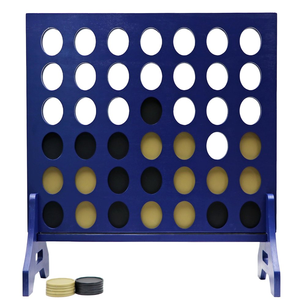 Tailgating Pros Premium Navy Giant Four in a Row with Carrying Case - Jumbo Oversized Outdoor Yard Game -Many Puck Colors Available!