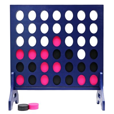 Tailgating Pros Premium Navy Giant Four in a Row with Carrying Case - Jumbo Oversized Outdoor Yard Game - Connect Multiple Pucks in a Row to Win - Many Puck Colors Available!
