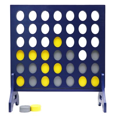 Tailgating Pros Premium Navy Giant Four in a Row with Carrying Case - Jumbo Oversized Outdoor Yard Game -Many Puck Colors Available!
