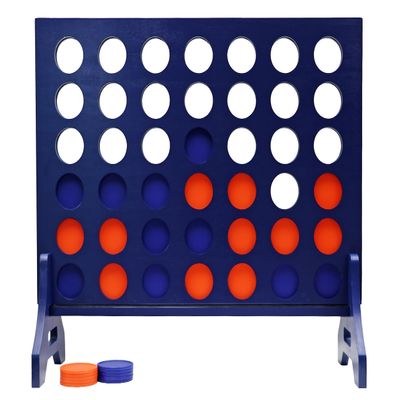 Tailgating Pros Premium Navy Giant Four in a Row with Carrying Case - Jumbo Oversized Outdoor Yard Game - Connect Multiple Pucks in a Row to Win - Many Puck Colors Available!