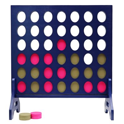 Tailgating Pros Premium Navy Giant Four in a Row with Carrying Case - Jumbo Oversized Outdoor Yard Game -Many Puck Colors Available!