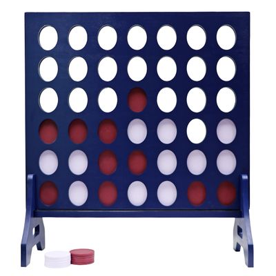 Tailgating Pros Premium Navy Giant Four in a Row with Carrying Case - Jumbo Oversized Outdoor Yard Game - Connect Multiple Pucks in a Row to Win - Many Puck Colors Available!