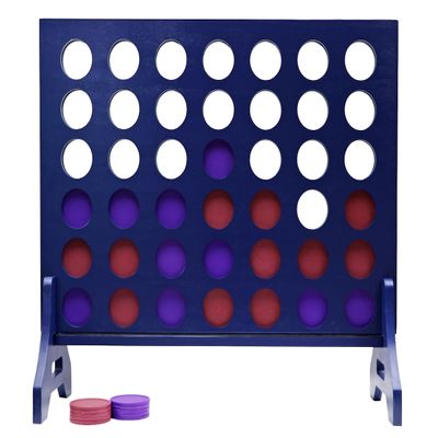 Tailgating Pros Premium Navy Giant Four in a Row with Carrying Case - Jumbo Oversized Outdoor Yard Game - Connect Multiple Pucks in a Row to Win - Many Puck Colors Available!