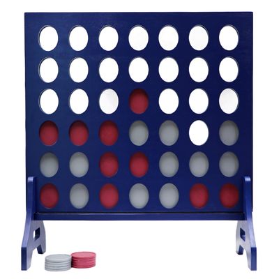 Tailgating Pros Premium Navy Giant Four in a Row with Carrying Case - Jumbo Oversized Outdoor Yard Game -Many Puck Colors Available!