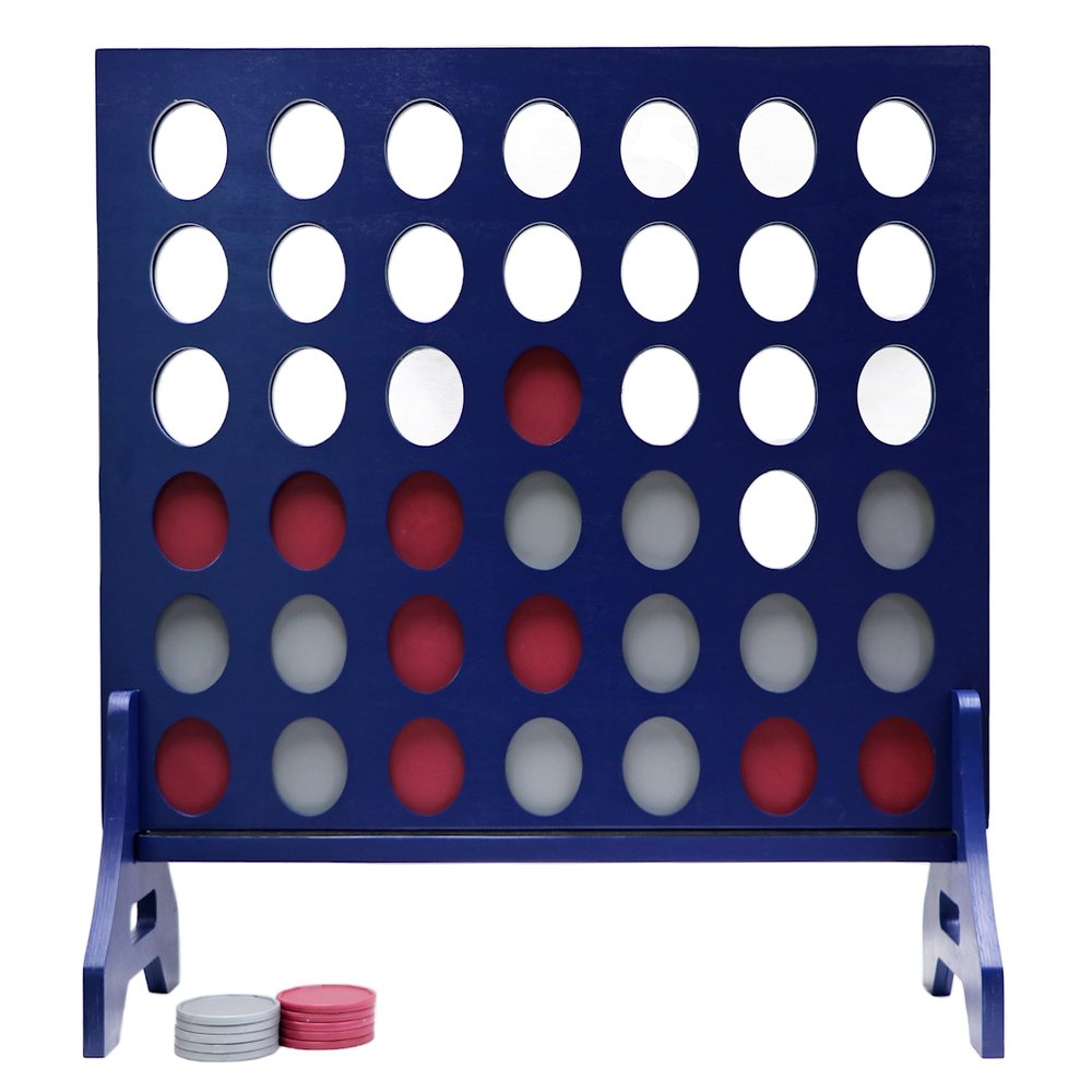 Tailgating Pros Premium Navy Giant Four in a Row with Carrying Case - Jumbo Oversized Outdoor Yard Game -Many Puck Colors Available!