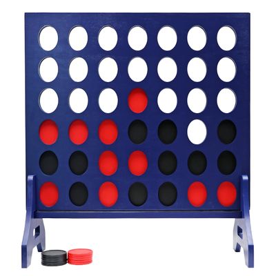 Tailgating Pros Premium Navy Giant Four in a Row with Carrying Case - Jumbo Oversized Outdoor Yard Game - Connect Multiple Pucks in a Row to Win - Many Puck Colors Available!