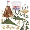 TimMee Bucket of Army Men - Tan vs. OD Green 54pc Soldier Playset - Made in USA view 1