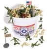 TimMee Bucket of Army Men - Tan vs. OD Green 54pc Soldier Playset - Made in USA view 4