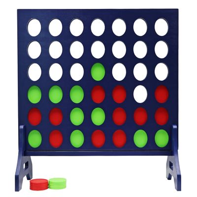 Tailgating Pros Premium Navy Giant Four in a Row with Carrying Case - Jumbo Oversized Outdoor Yard Game -Many Puck Colors Available!