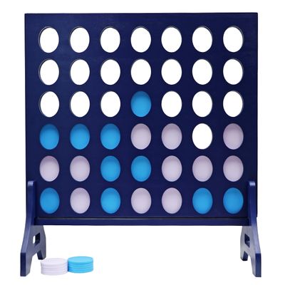 Tailgating Pros Premium Navy Giant Four in a Row with Carrying Case - Jumbo Oversized Outdoor Yard Game - Connect Multiple Pucks in a Row to Win - Many Puck Colors Available!