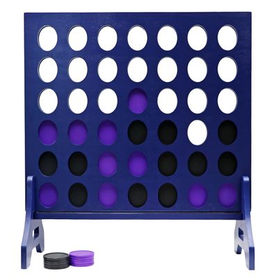 Tailgating Pros Premium Navy Giant Four in a Row with Carrying Case - Jumbo Oversized Outdoor Yard Game - Connect Multiple Pucks in a Row to Win - Many Puck Colors Available!