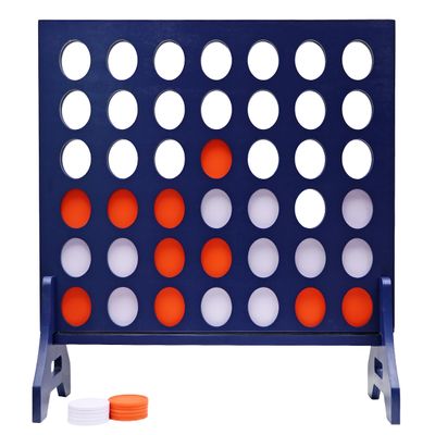 Tailgating Pros Premium Navy Giant Four in a Row with Carrying Case - Jumbo Oversized Outdoor Yard Game - Connect Multiple Pucks in a Row to Win - Many Puck Colors Available!