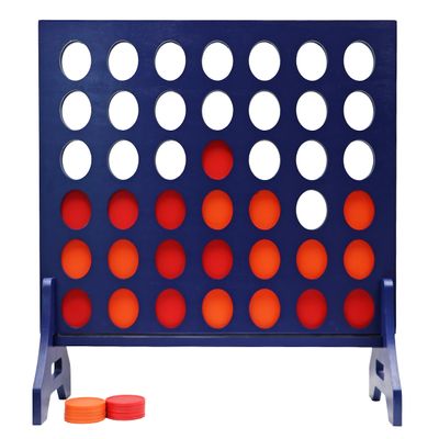 Tailgating Pros Premium Navy Giant Four in a Row with Carrying Case - Jumbo Oversized Outdoor Yard Game - Many Puck Colors Available!