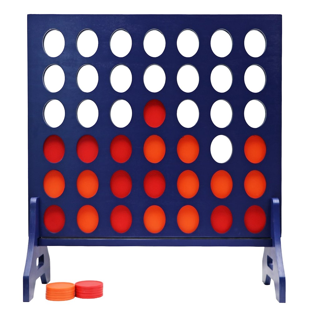 Tailgating Pros Premium Navy Giant Four in a Row with Carrying Case - Jumbo Oversized Outdoor Yard Game - Many Puck Colors Available!