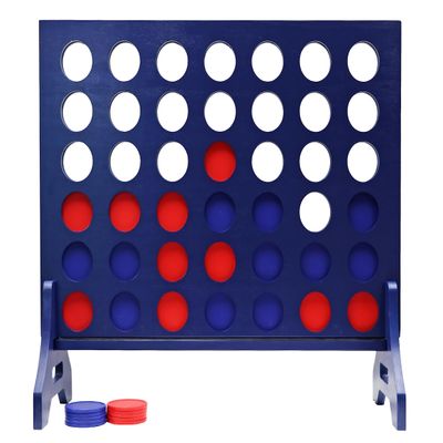 Tailgating Pros Premium Navy Giant Four in a Row with Carrying Case - Jumbo Oversized Outdoor Yard Game -Many Puck Colors Available!