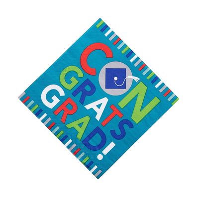 Bulk 50 Pieces Bright Congrats Graduation Party Luncheon Napkins