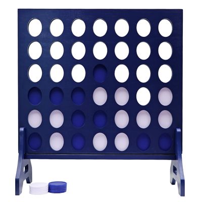 Tailgating Pros Premium Navy Giant Four in a Row with Carrying Case - Jumbo Oversized Outdoor Yard Game -Many Puck Colors Available!